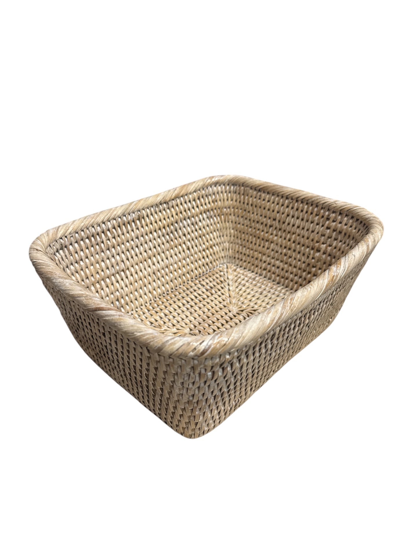 Cestino pane rattan bianco LN SU+EL