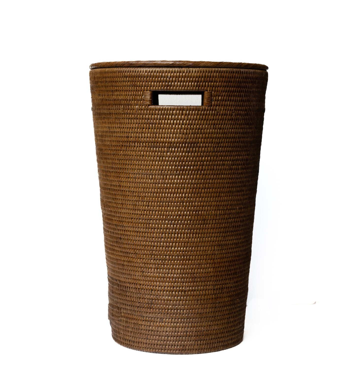 Portabiancheria con coperchio Rattan miele svasato