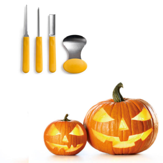 Ibili Set di 4 strumenti per decorare le zucche
